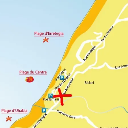 公寓 Agreable T2 A Bidart, Centre Bourg & Plages A Pied 比达尔